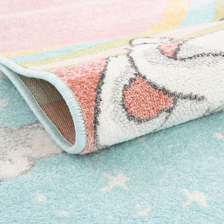 Detail image of 2' 2 x 6' Unicorn Whimsy Kids Runner Rug