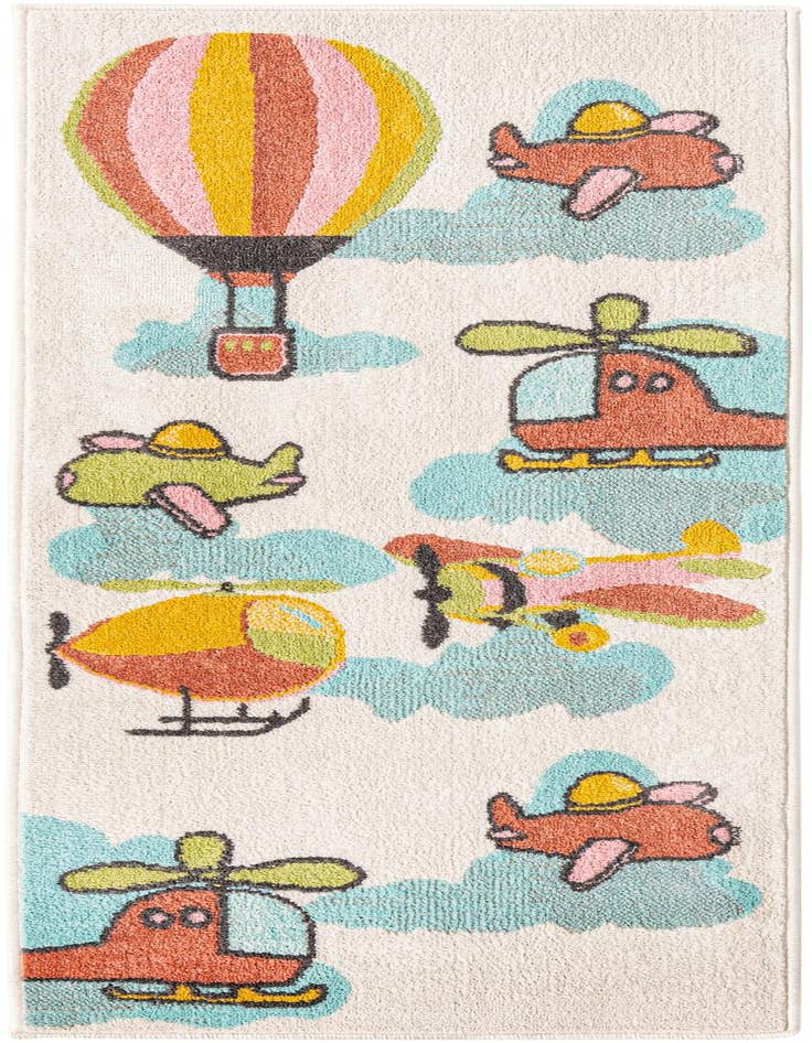 Detail image of 2' 2 x 6' Airplanes Whimsy Kids Runner Rug