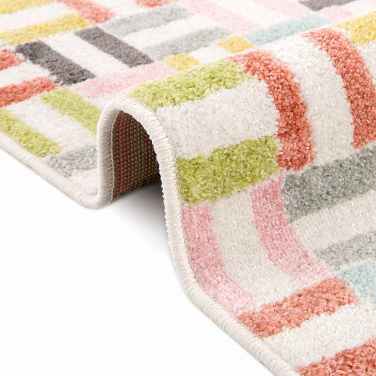 Detail image of 2' 2 x 6' Checkered Whimsy Kids Runner Rug