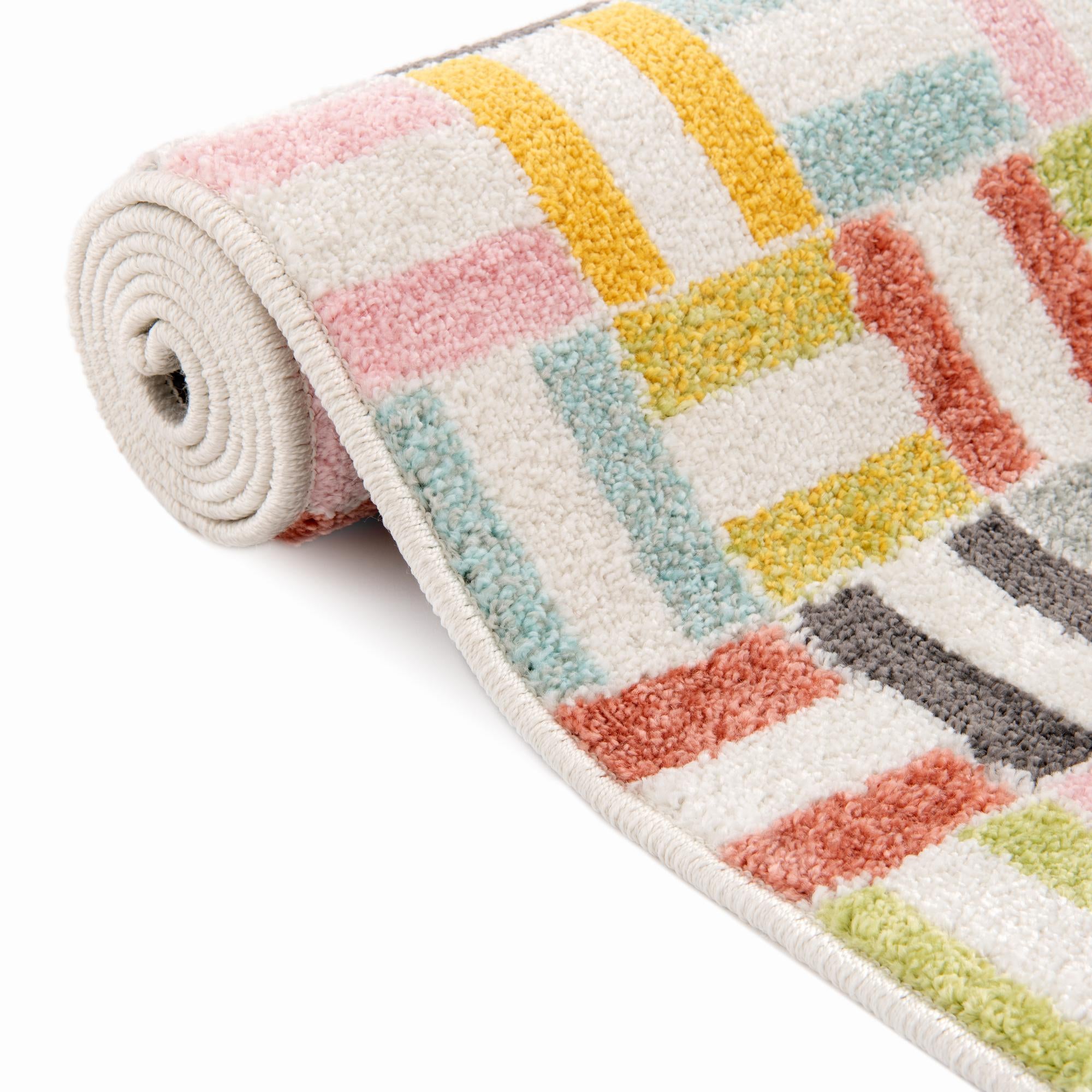2' 2 x 4' Checkered Whimsy Kids Runner Rug
