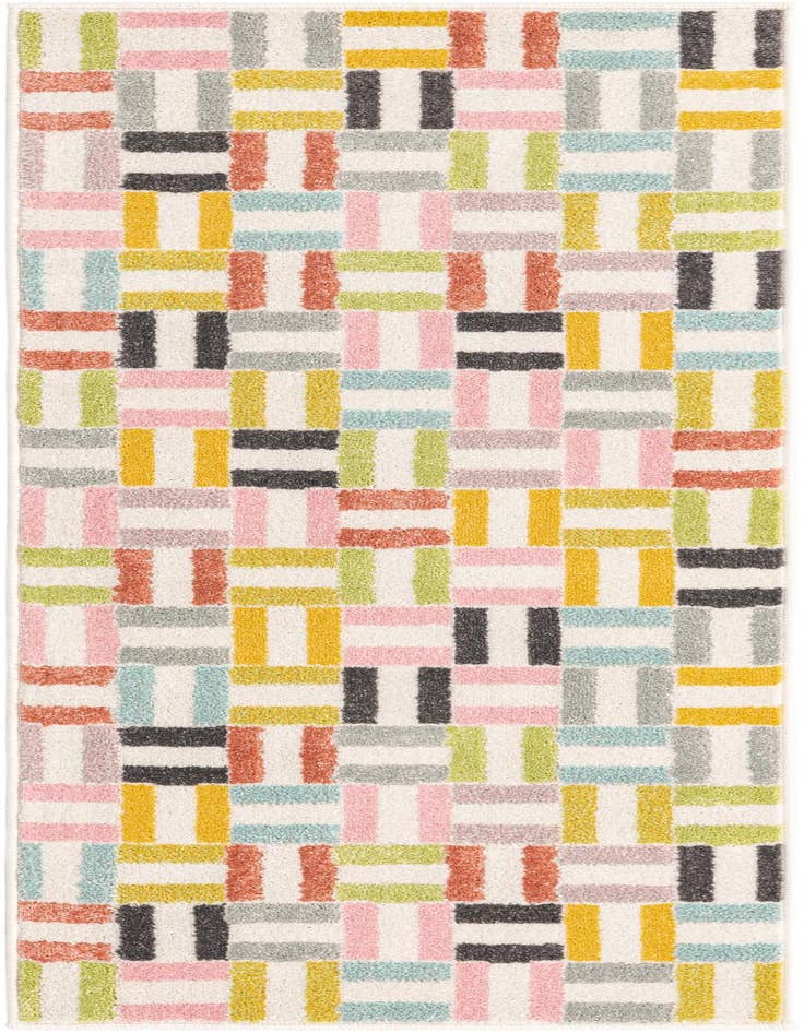 Detail image of 2' 2 x 6' Checkered Whimsy Kids Runner Rug