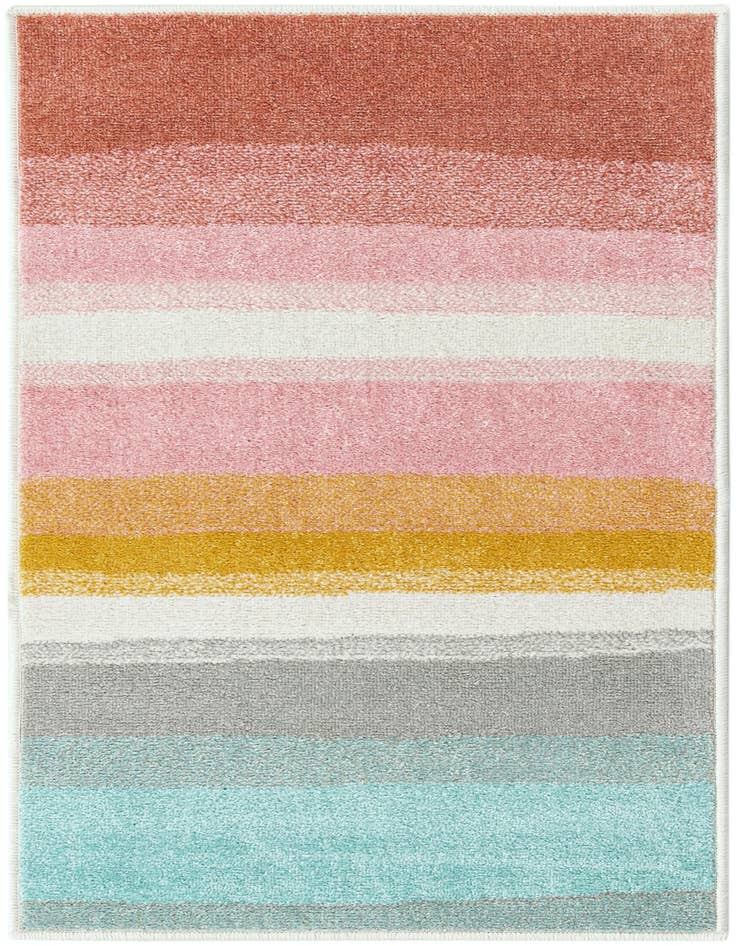 Detail image of 2' 2 x 4' Rainbow Stripes Whimsy Kids Runner Rug