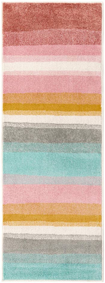 Detail image of 2' 2 x 6' Rainbow Stripes Whimsy Kids Runner Rug