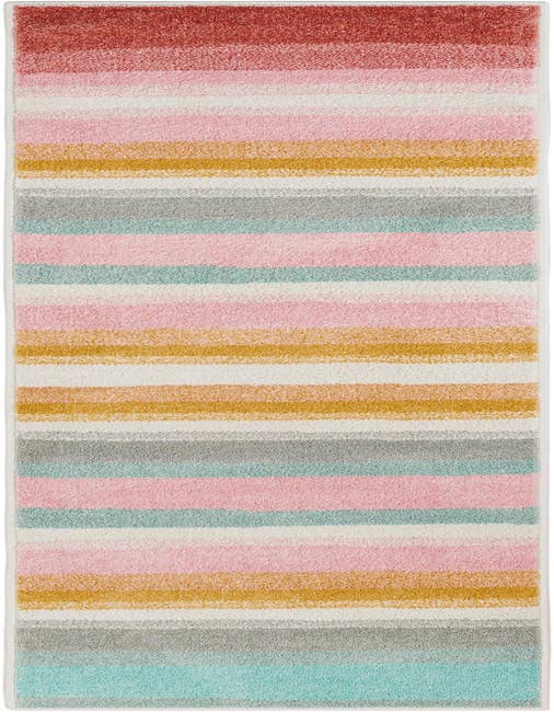 Detail image of 2' x 8' Rainbow Stripes Whimsy Kids Runner Rug