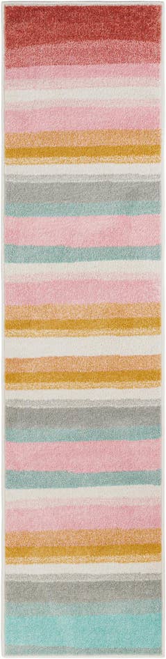 Detail image of 2' x 8' Rainbow Stripes Whimsy Kids Runner Rug