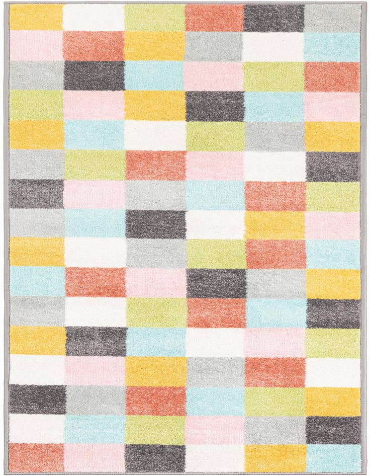 Detail image of 2' 2 x 6' 1 Checkered Whimsy Kids Runner Rug