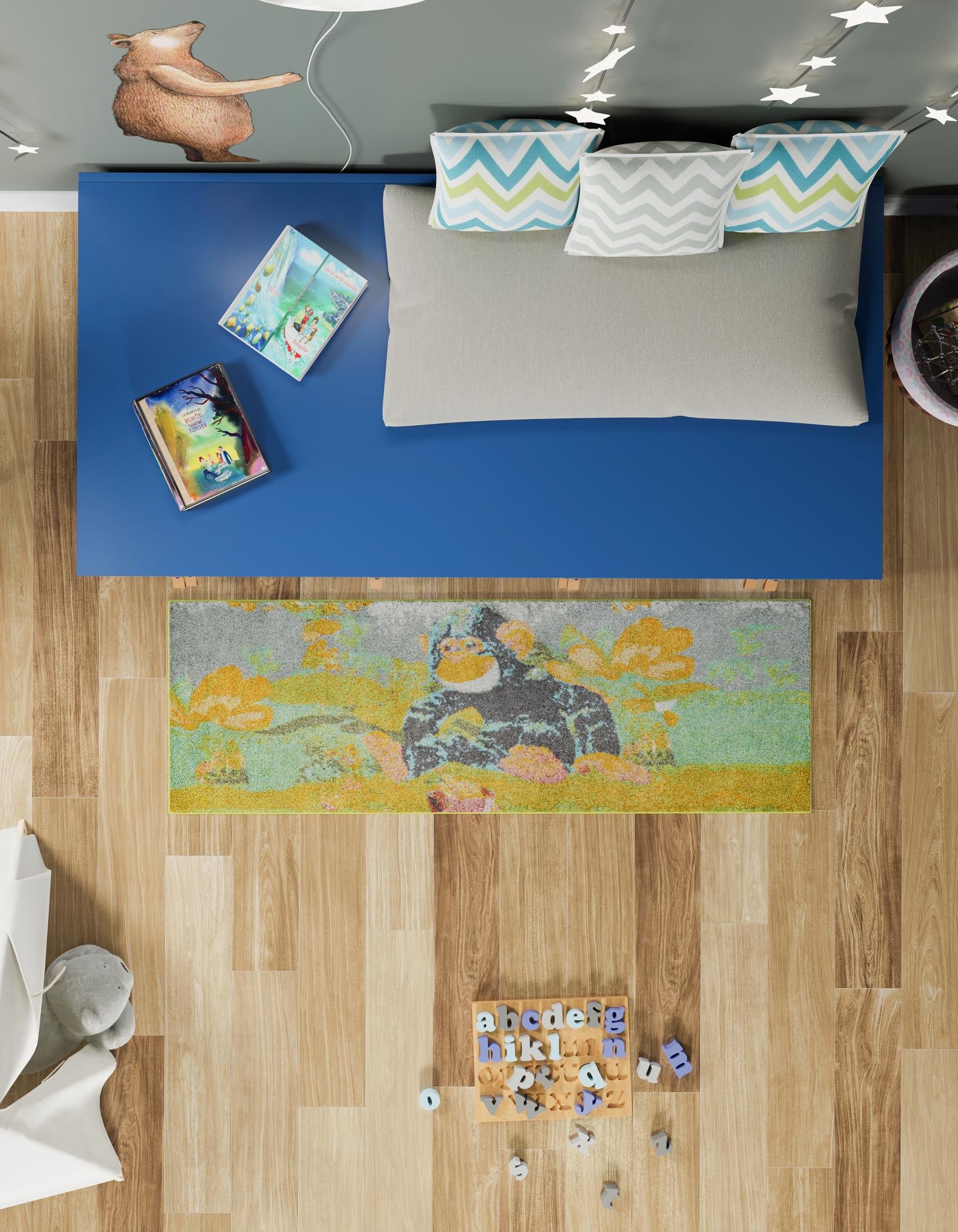 2' 2 x 6' 1 Gorilla Whimsy Kids Runner Rug