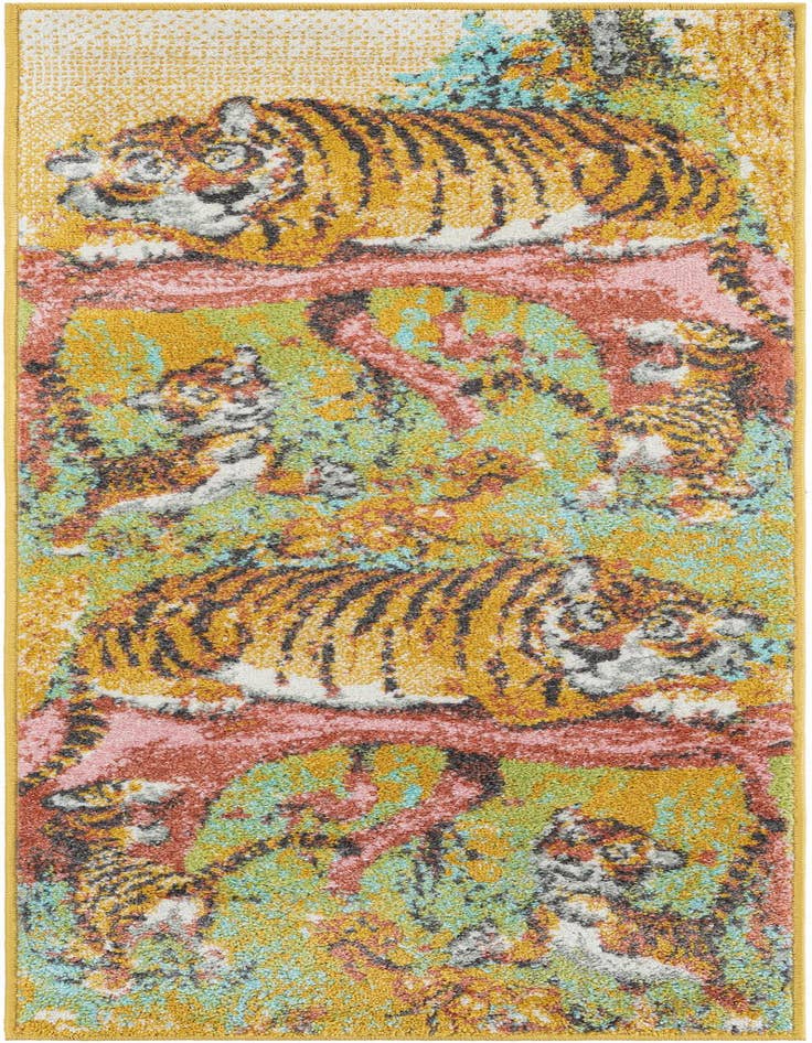Detail image of 2' 2 x 5' 1 Tiger Whimsy Kids Runner Rug