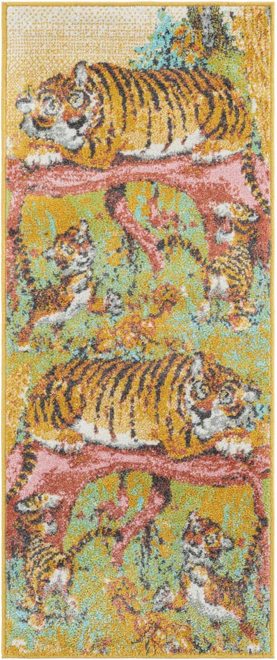 Detail image of 2' 2 x 5' 1 Tiger Whimsy Kids Runner Rug