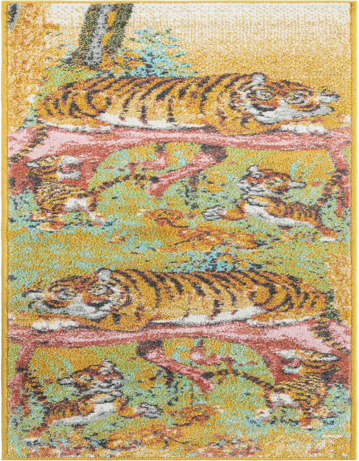 Detail image of 2' 2 x 6' 1 Tiger Whimsy Kids Runner Rug