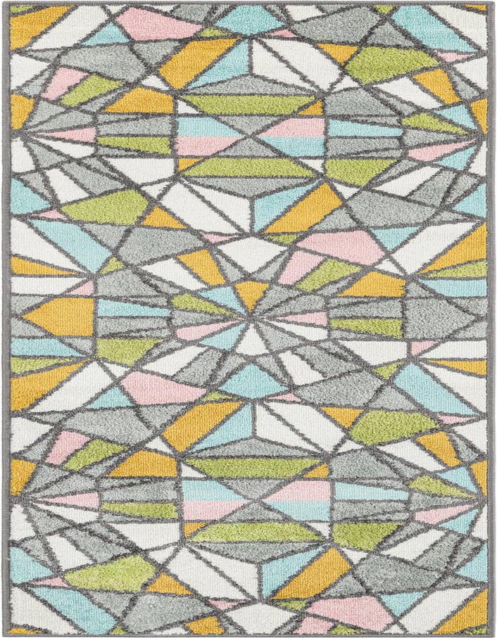 Detail image of 2' 2 x 6' 1 Stained Glass Whimsy Kids Runner Rug