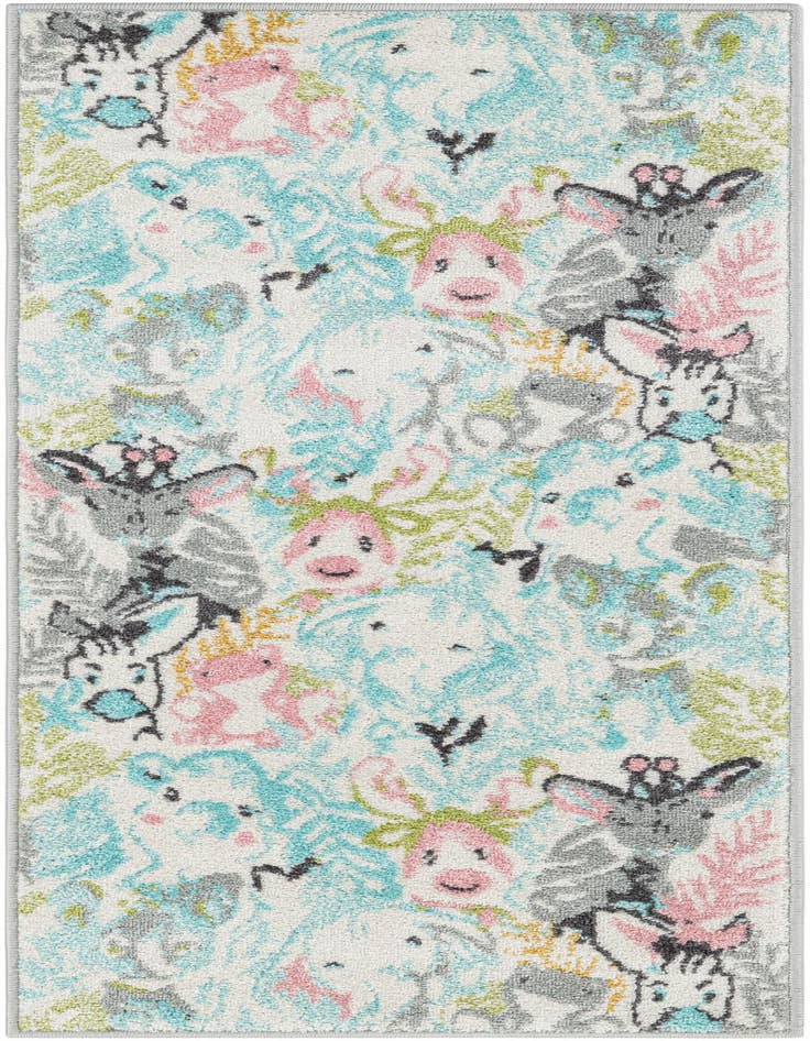 Detail image of 2' 2 x 5' Animals Whimsy Kids Runner Rug