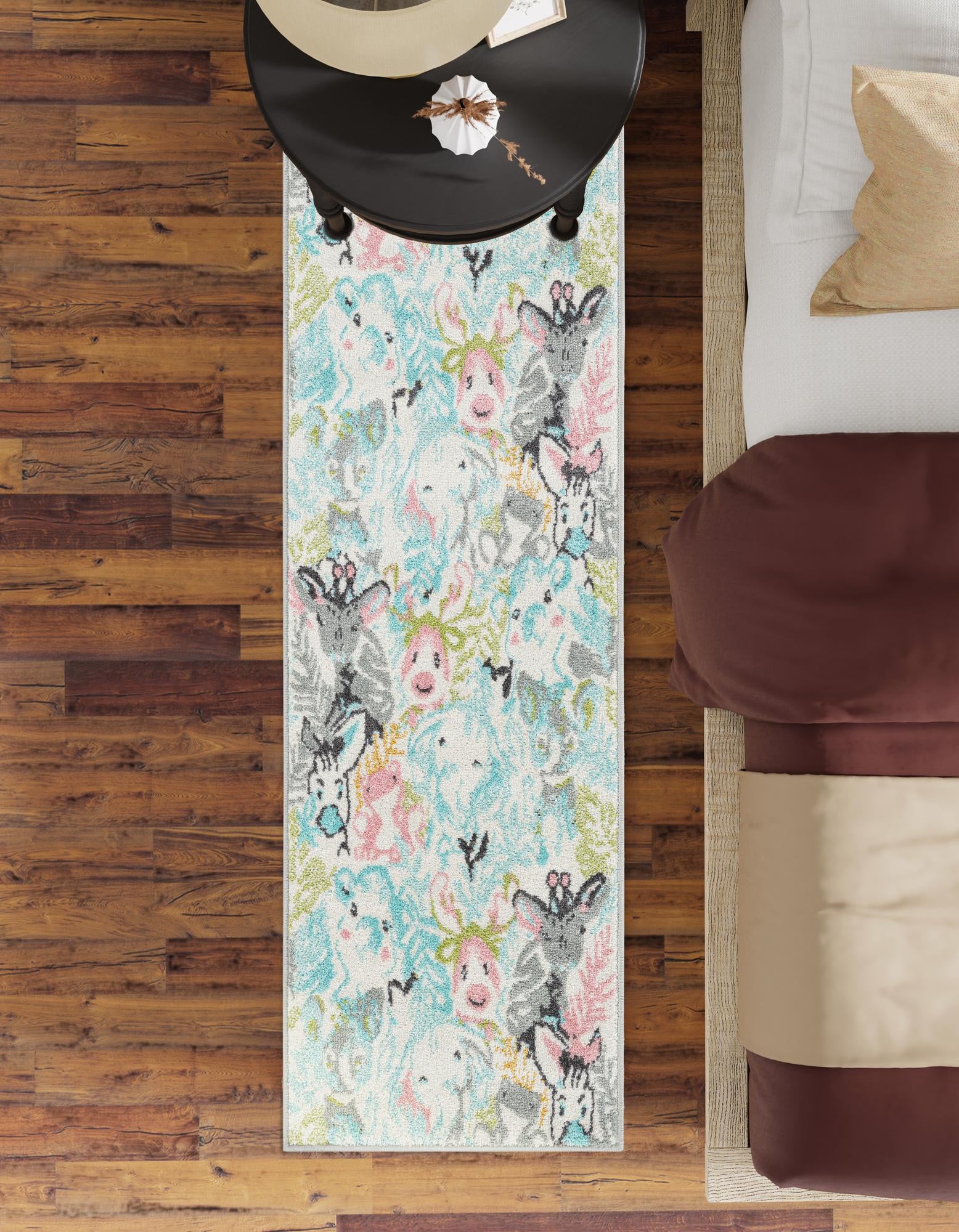2' 2 x 5' Animals Whimsy Kids Runner Rug
