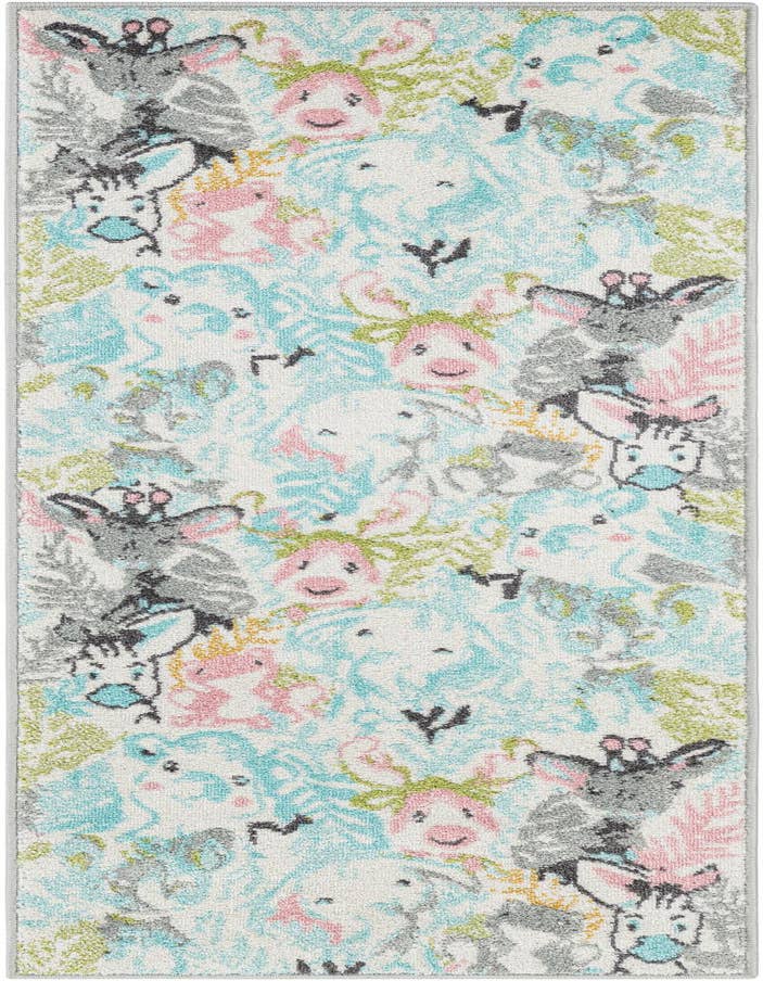 Detail image of 2' 2 x 6' Animals Whimsy Kids Runner Rug