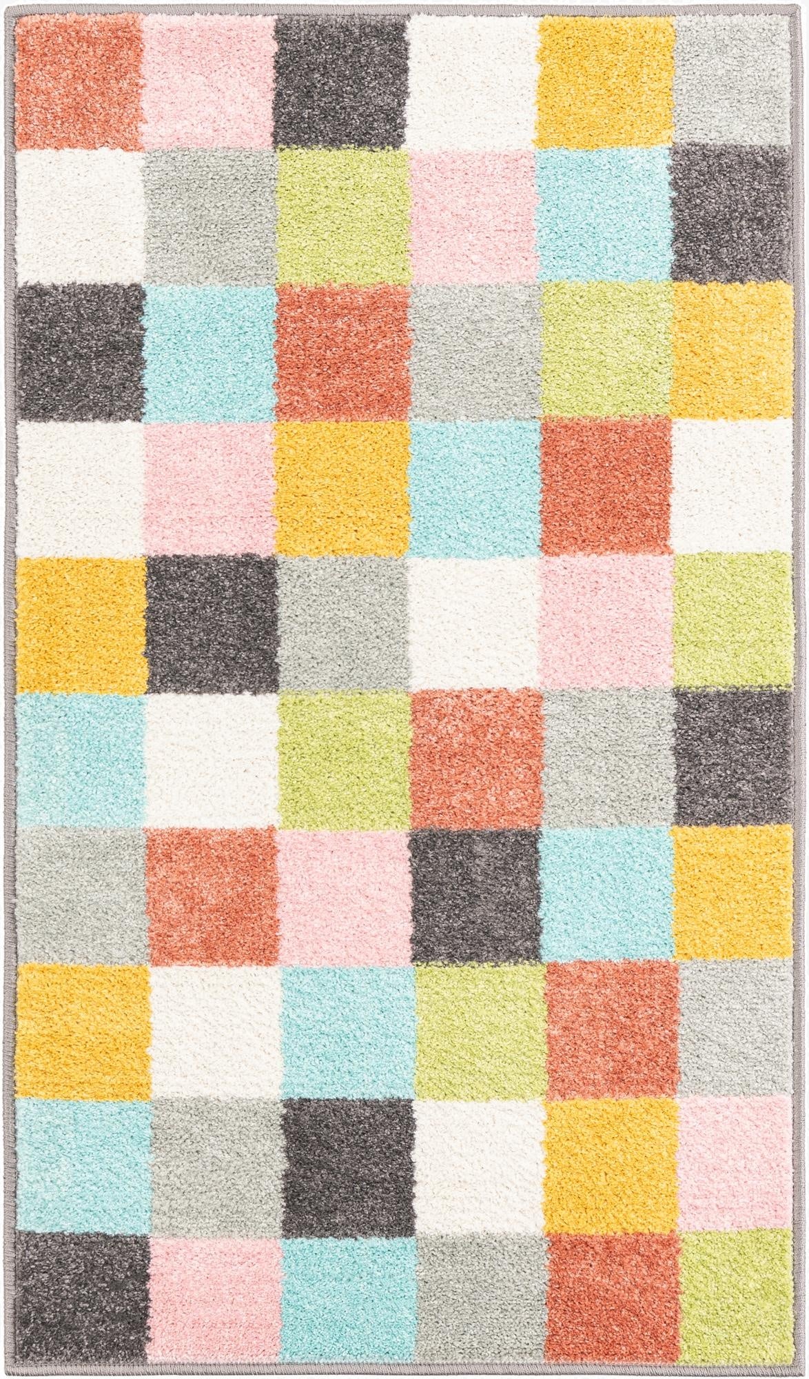 2' 2 x 3' 11 Checkered Whimsy Kids Runner Rug