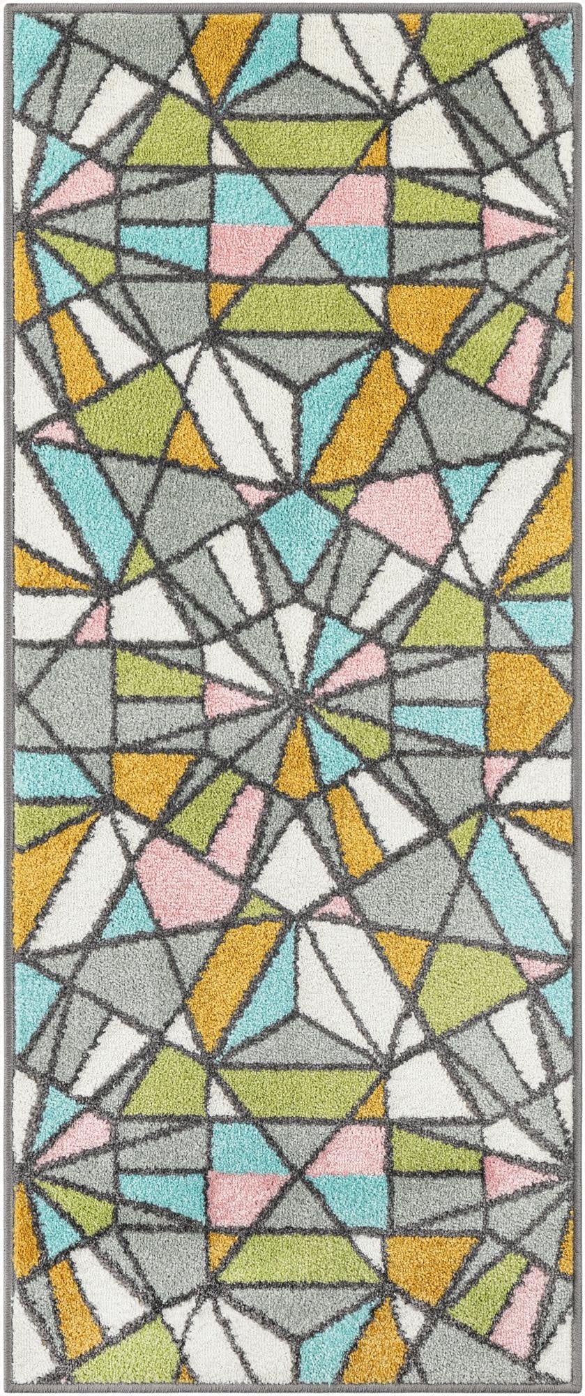 2' 2 x 5' 1 Stained Glass Whimsy Kids Runner Rug