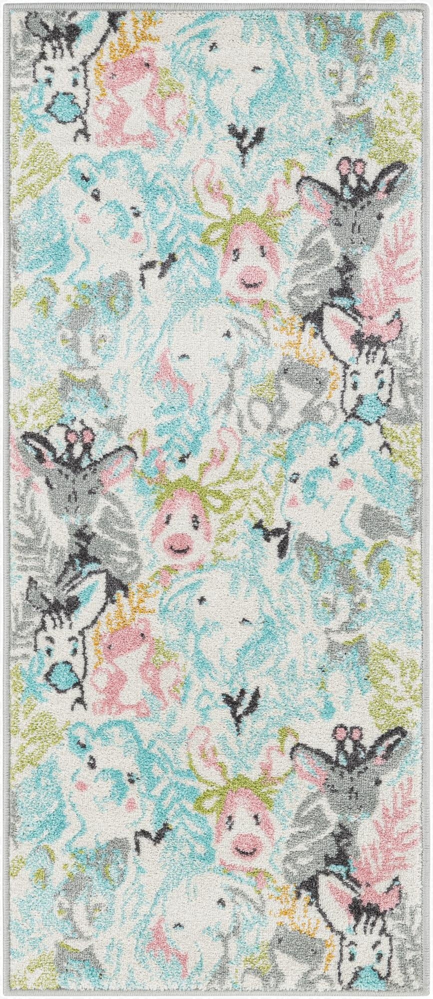 2' 2 x 5' Animals Whimsy Kids Runner Rug