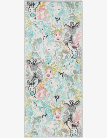 2' 2 x 5' Animals Whimsy Kids Runner Rug