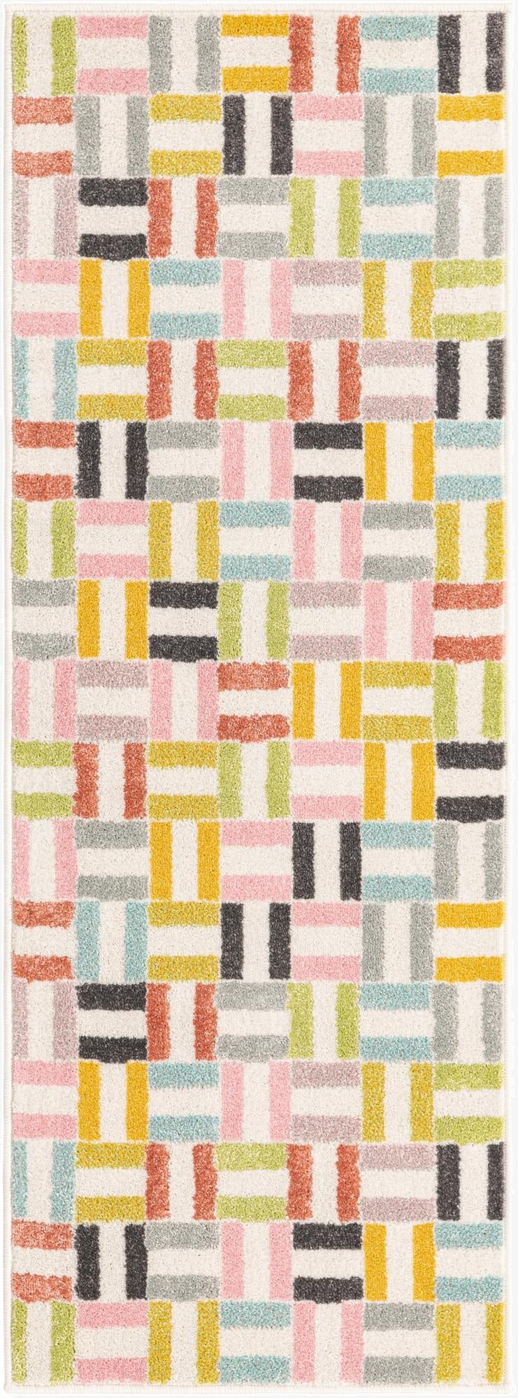 Primary image 2' 2 x 6' Checkered Whimsy Kids Runner Rug