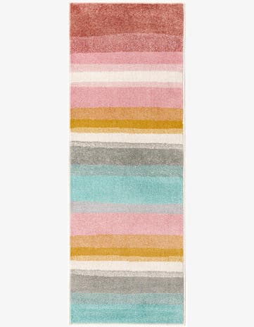 2' 2 x 6' Rainbow Stripes Whimsy Kids Runner Rug