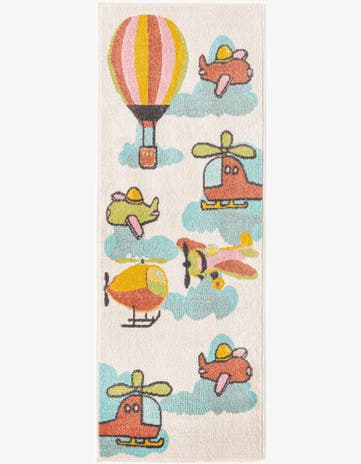 2' 2 x 6' Airplanes Whimsy Kids Runner Rug