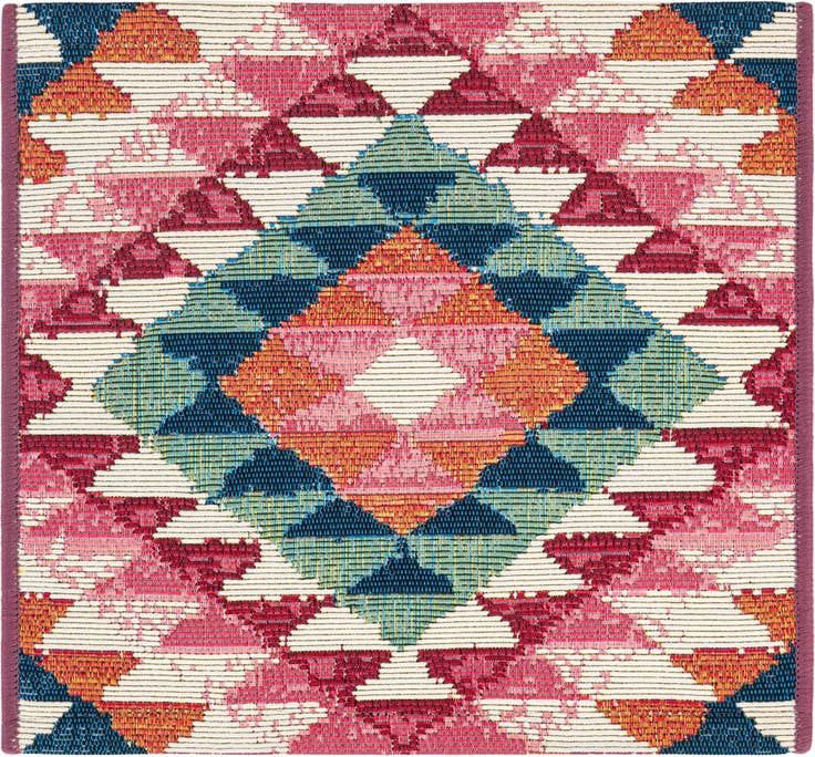 Detail image of 1' 4 x 1' 4 Easy-Clean Southwestern Indoor / Outdoor Sample Rug