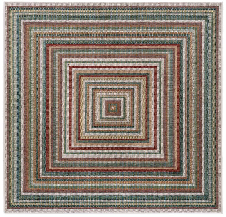 Detail image of 7' 10 x 7' 10 Easy-Clean Baja Indoor / Outdoor Square Rug