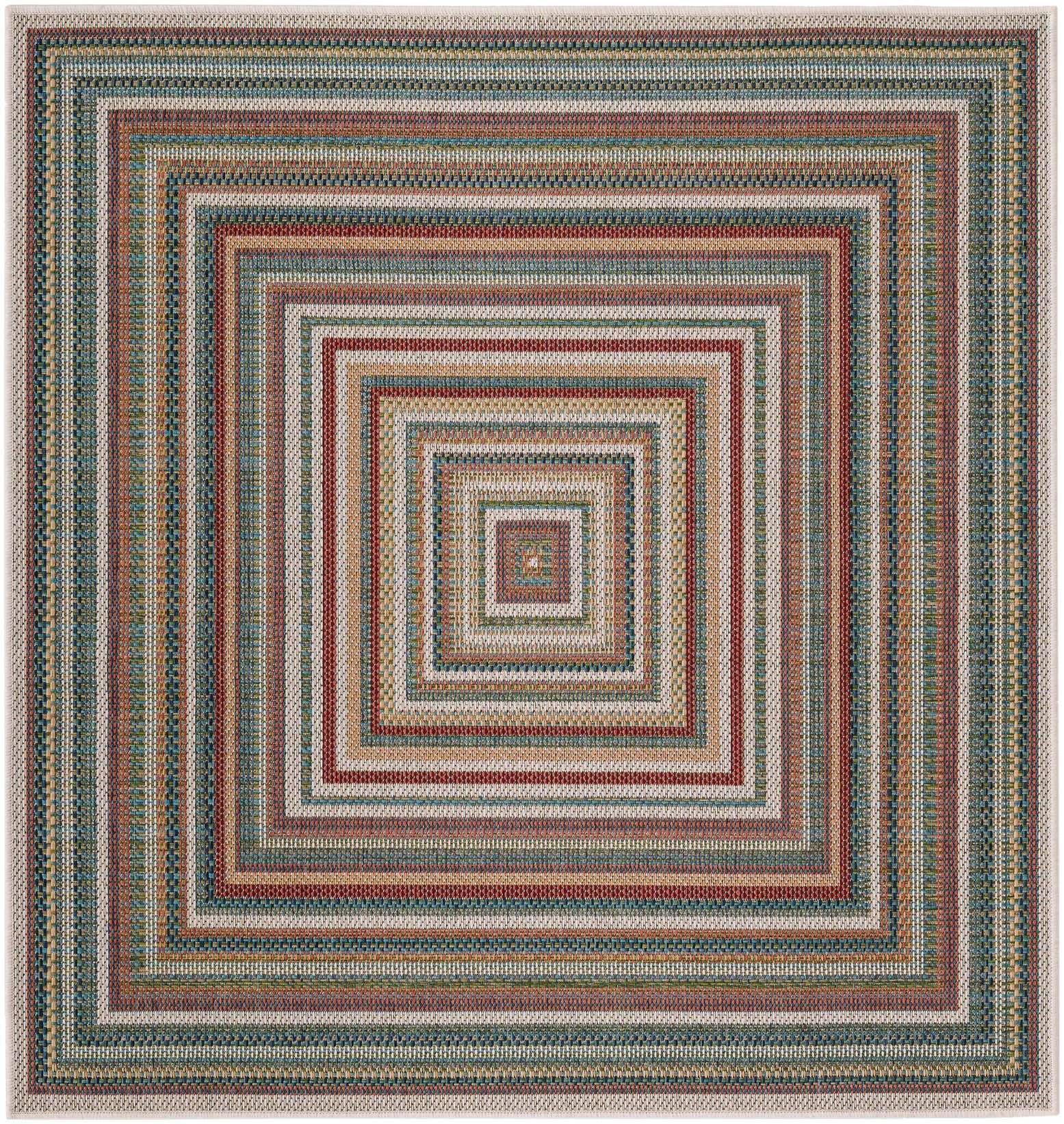 5' 3 x 5' 3 Easy-Clean Baja Indoor / Outdoor Square Rug