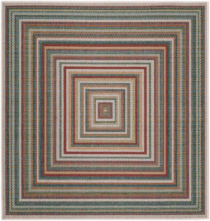 5' 3 x 5' 3 Easy-Clean Baja Indoor / Outdoor Square Rug