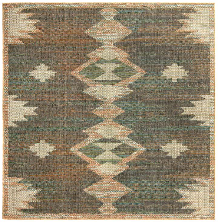 7' 10 x 7' 10 Easy-Clean Baja Indoor / Outdoor Square Rug