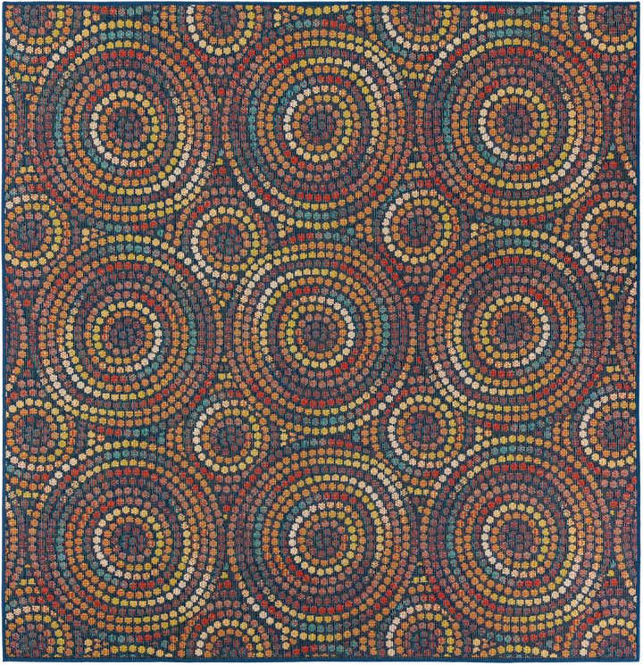 7' 10 x 7' 10 Easy-Clean Baja Indoor / Outdoor Square Rug