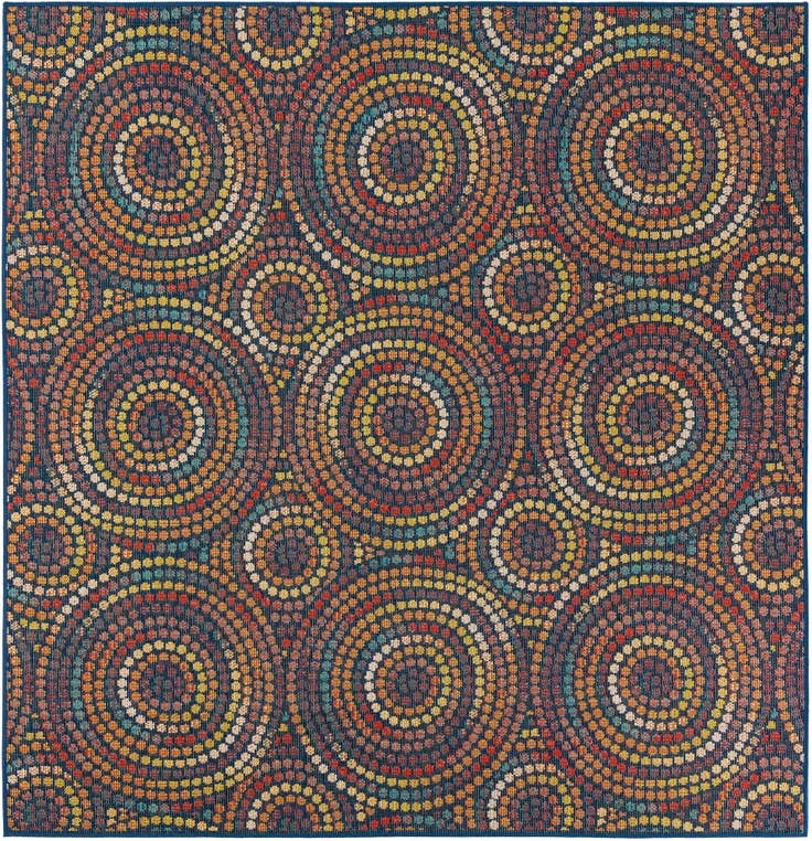 Detail image of 7' 10 x 7' 10 Easy-Clean Baja Indoor / Outdoor Square Rug