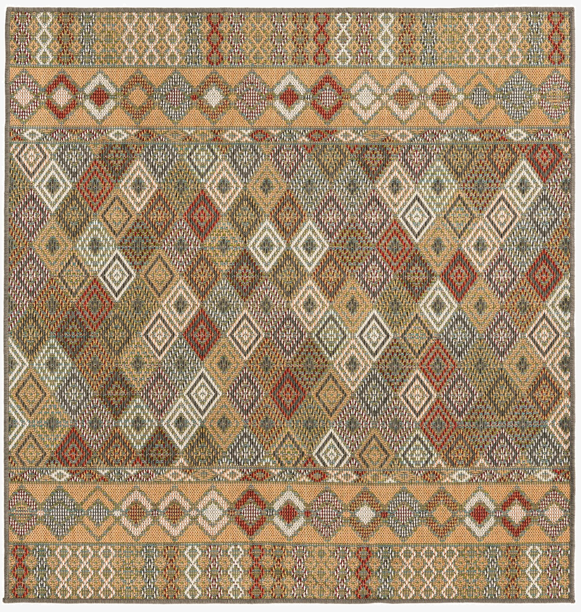 5' 3 x 5' 3  Washable Baja Indoor / Outdoor Square Rug