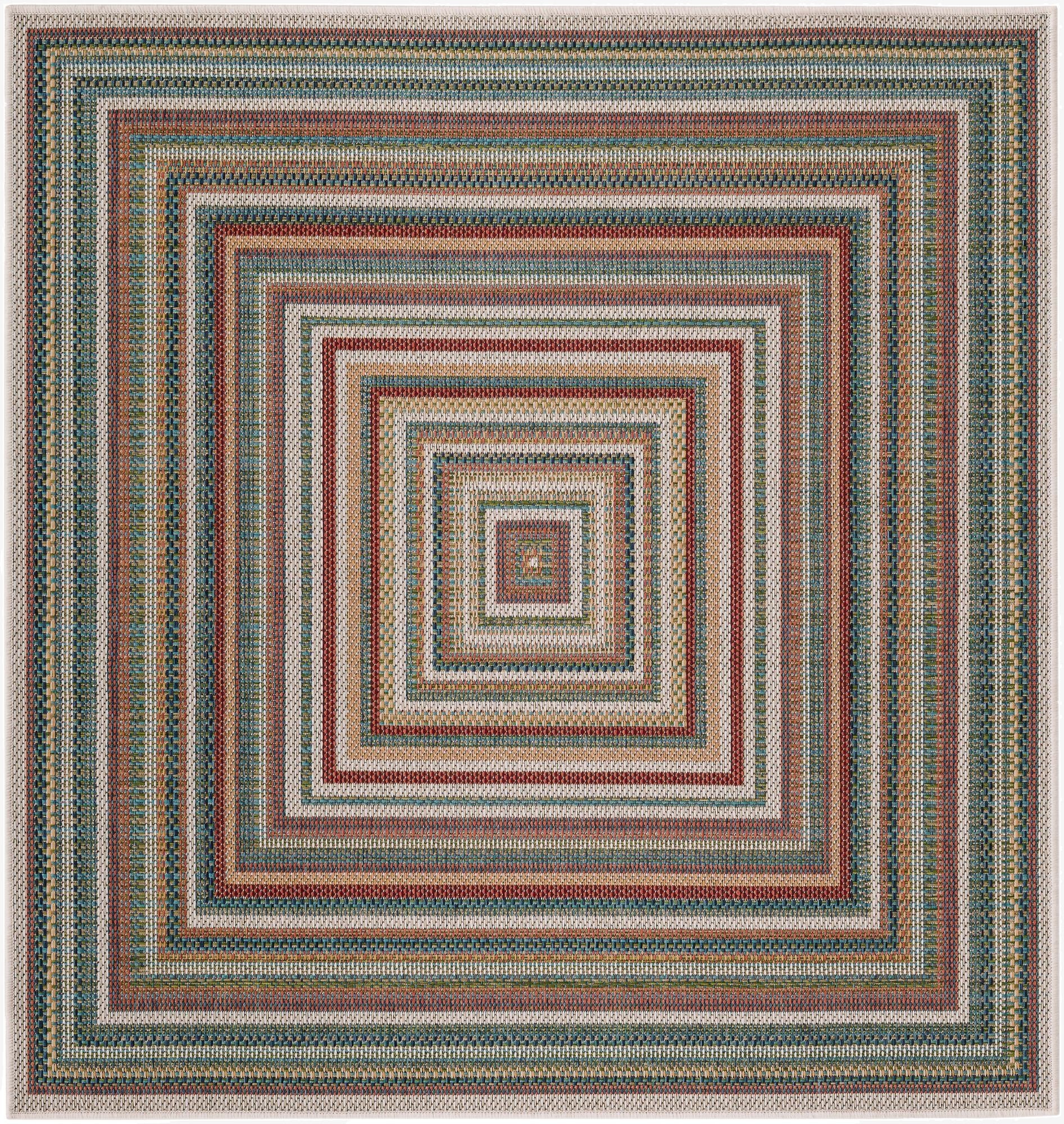 Primary image 5' 3 x 5' 3  Washable Baja Indoor / Outdoor Square Rug
