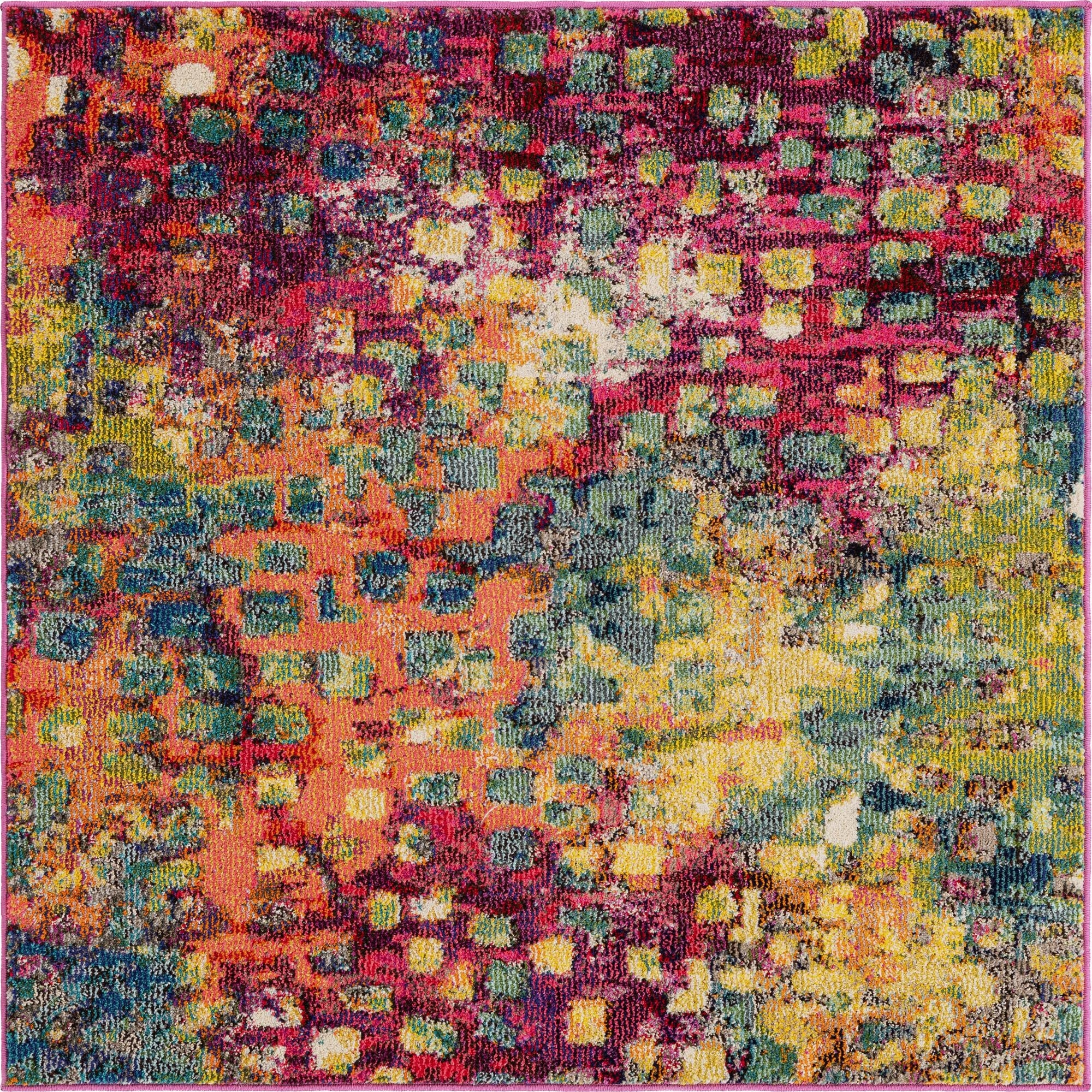 Primary image 4' x 4'  Washable Barcelona Square Rug