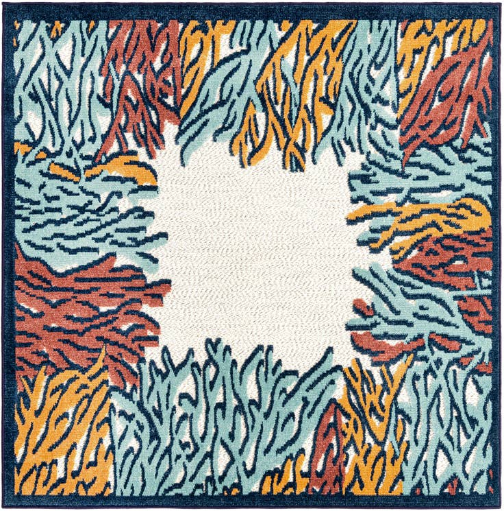 Detail image of 5' 3 x 5' 3 Easy-Clean Belize Indoor / Outdoor Square Rug