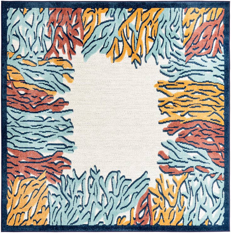 Detail image of 7' 10 x 7' 10 Easy-Clean Belize Indoor / Outdoor Square Rug
