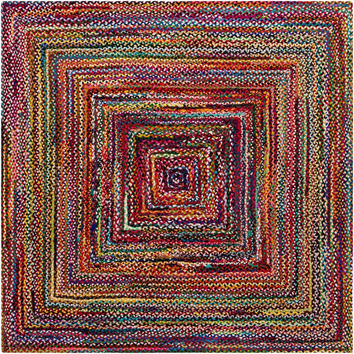 8' x 8' Handmade Braided Chindi Square Rug