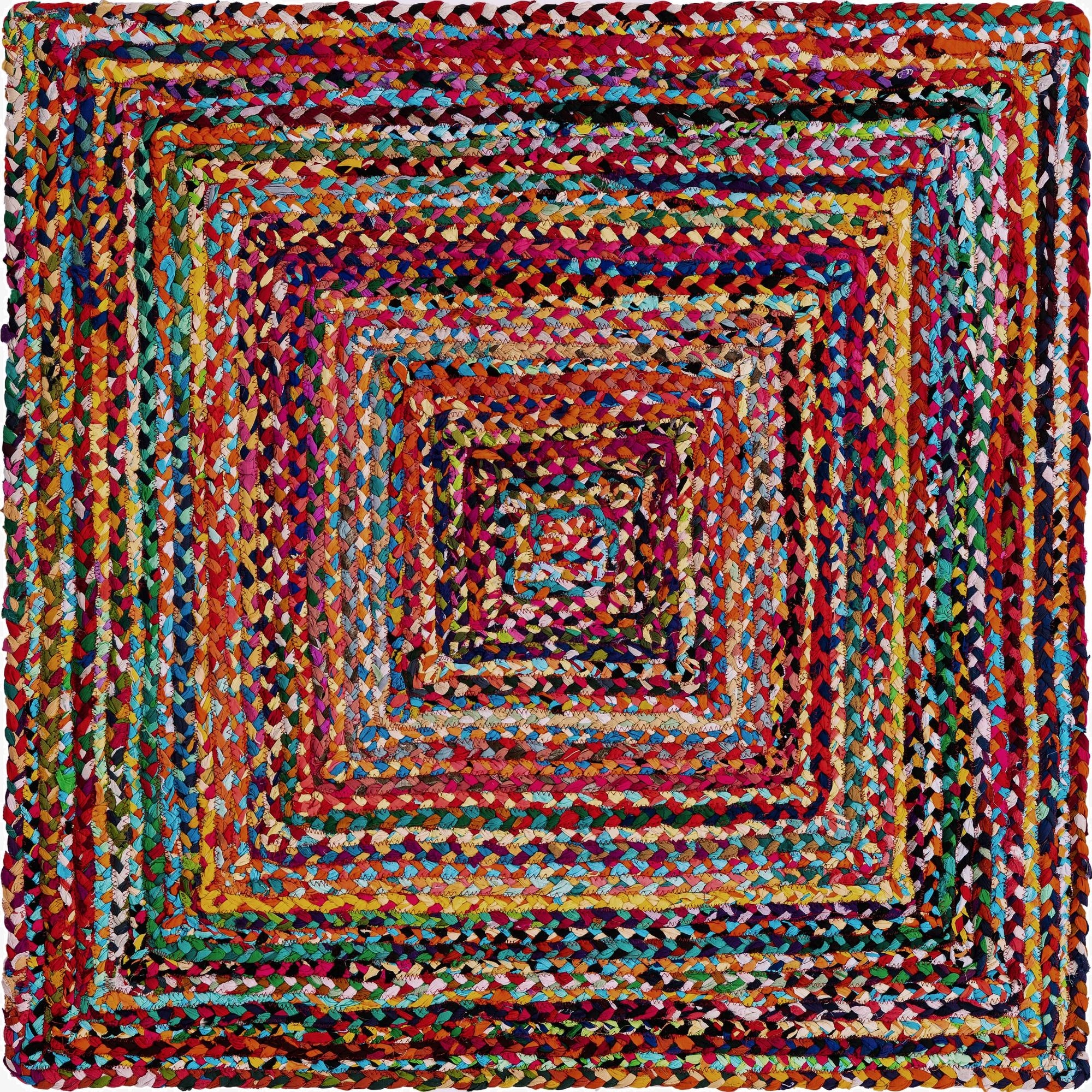 Primary image 125cm x 125cm  Hand Braided Chindi Square Rug