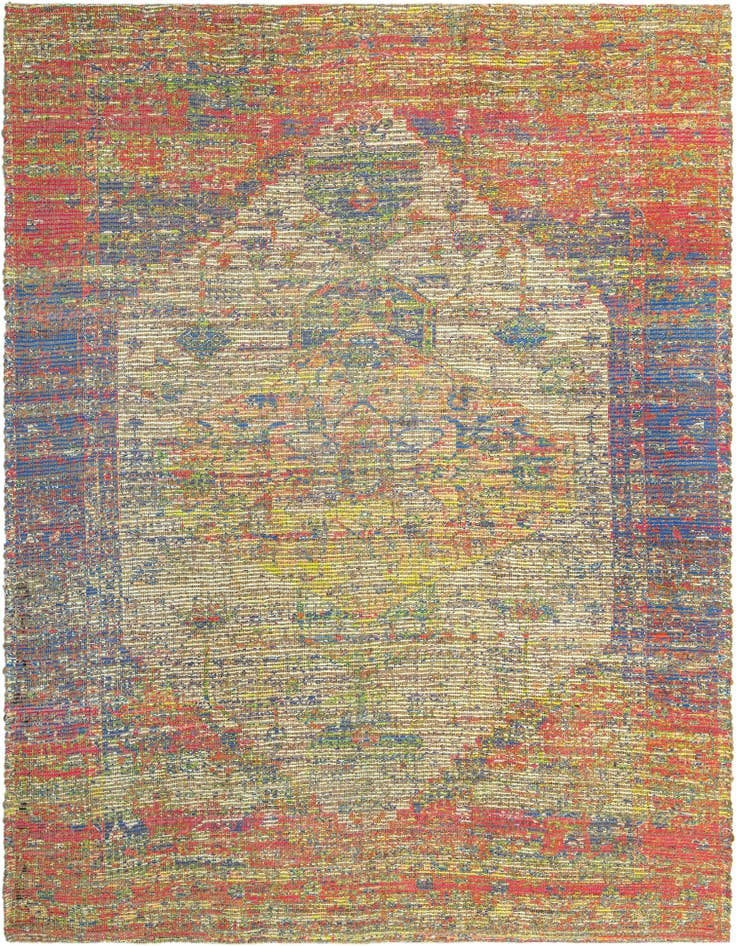 Detail image of 7' 10 x 7' 10 Hand Woven Chenille Jute Square Rug