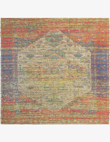 Hand Woven Chenille Jute Square Rug