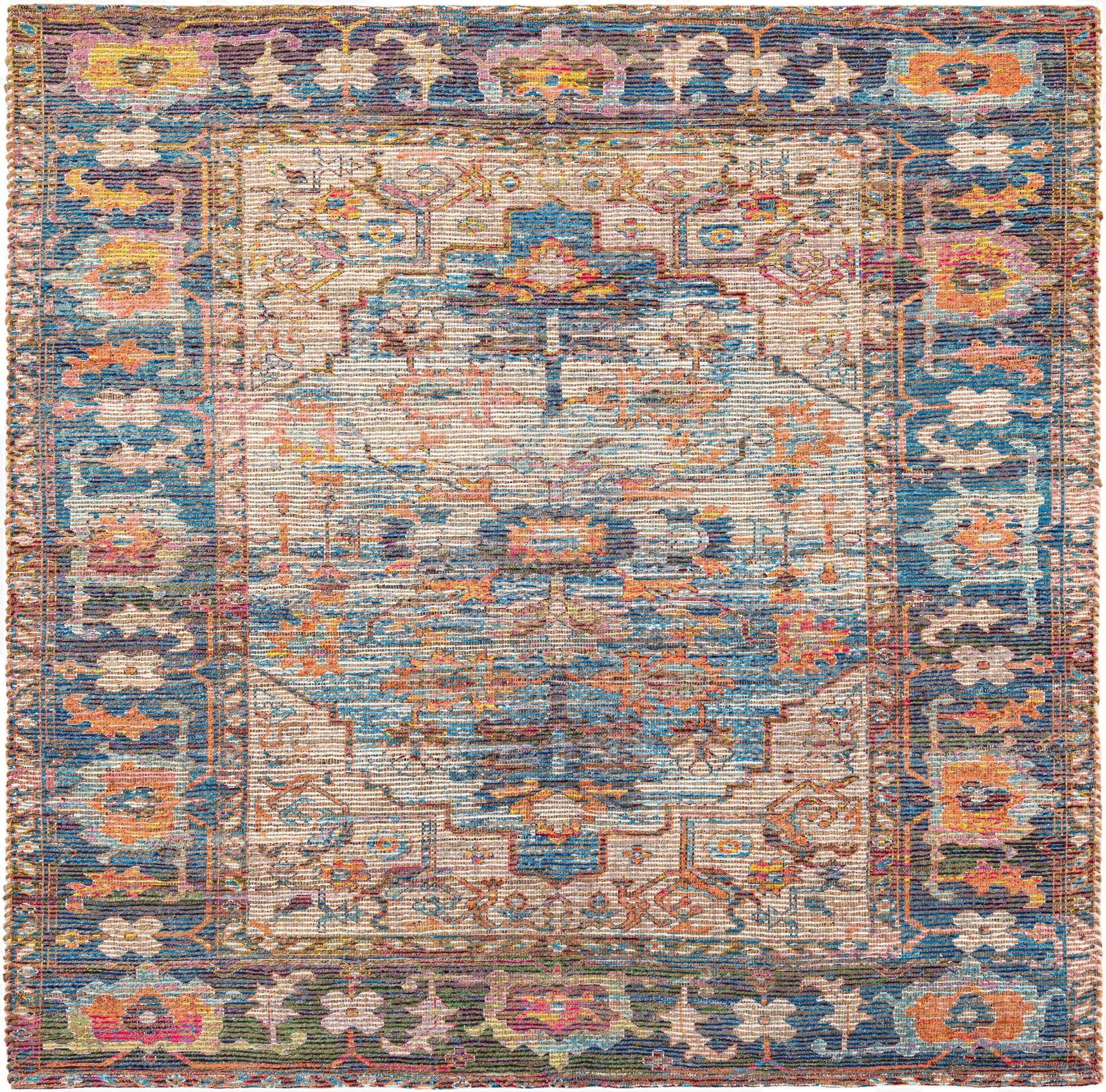 240cm x 240cm  Hand Woven Chenille Jute Cuadrado Alfombra