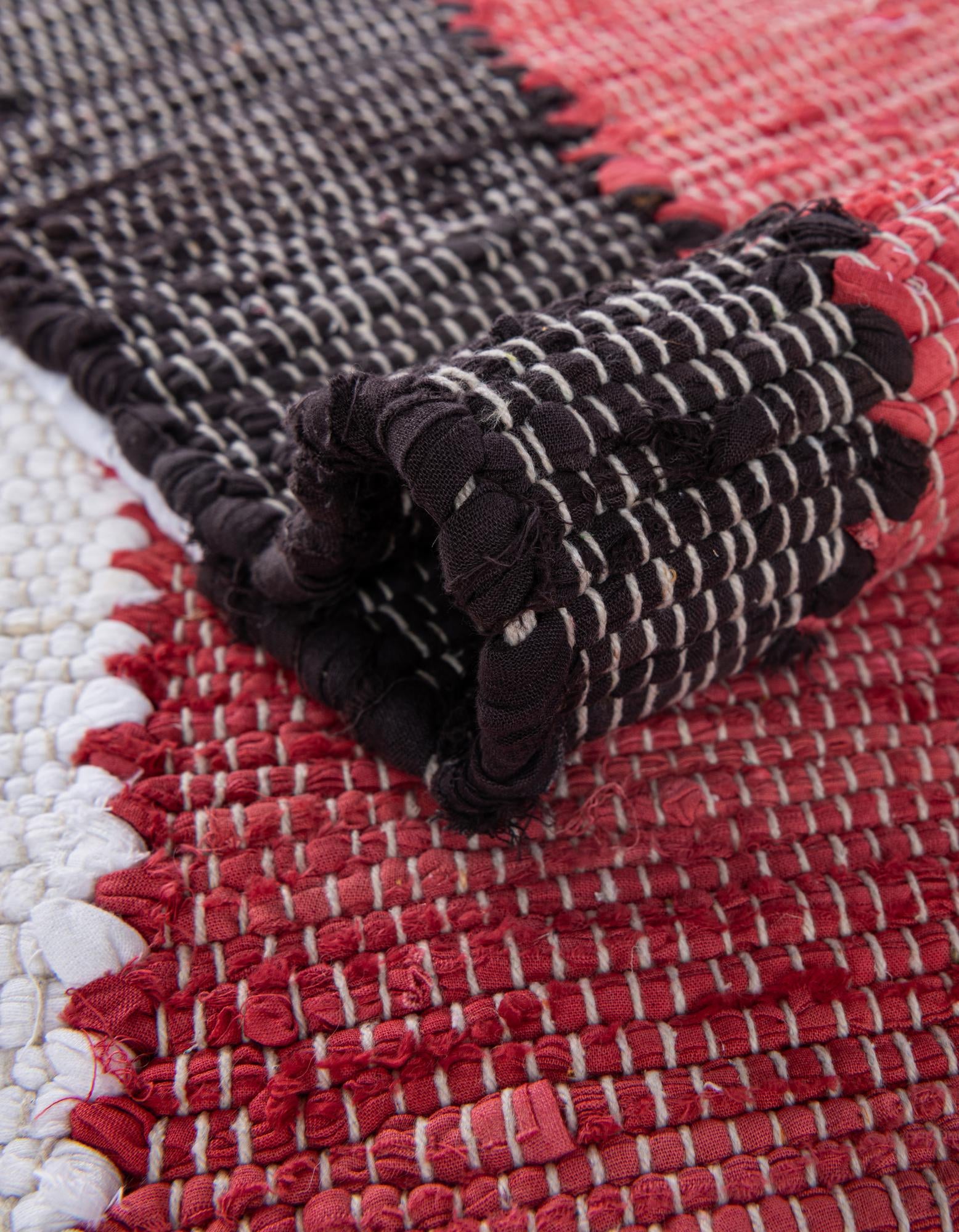 7' 10 x 7' 10 Hand Braided Chindi Cotton Square Rug
