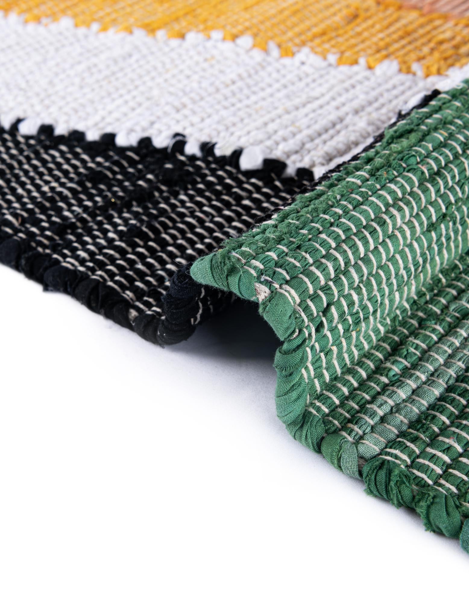 7' 10 x 7' 10 Hand Braided Chindi Cotton Square Rug