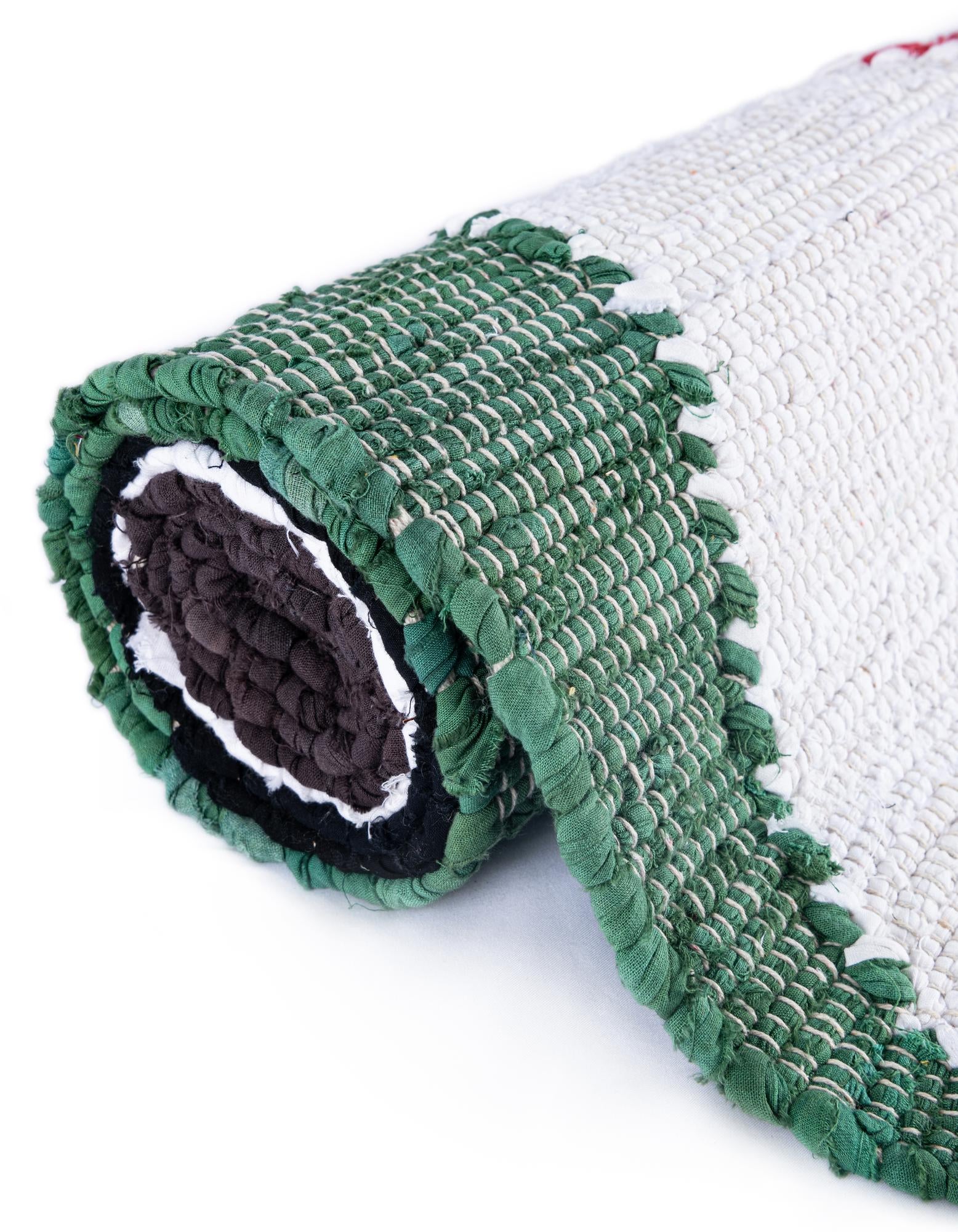 7' 10 x 7' 10 Hand Braided Chindi Cotton Square Rug