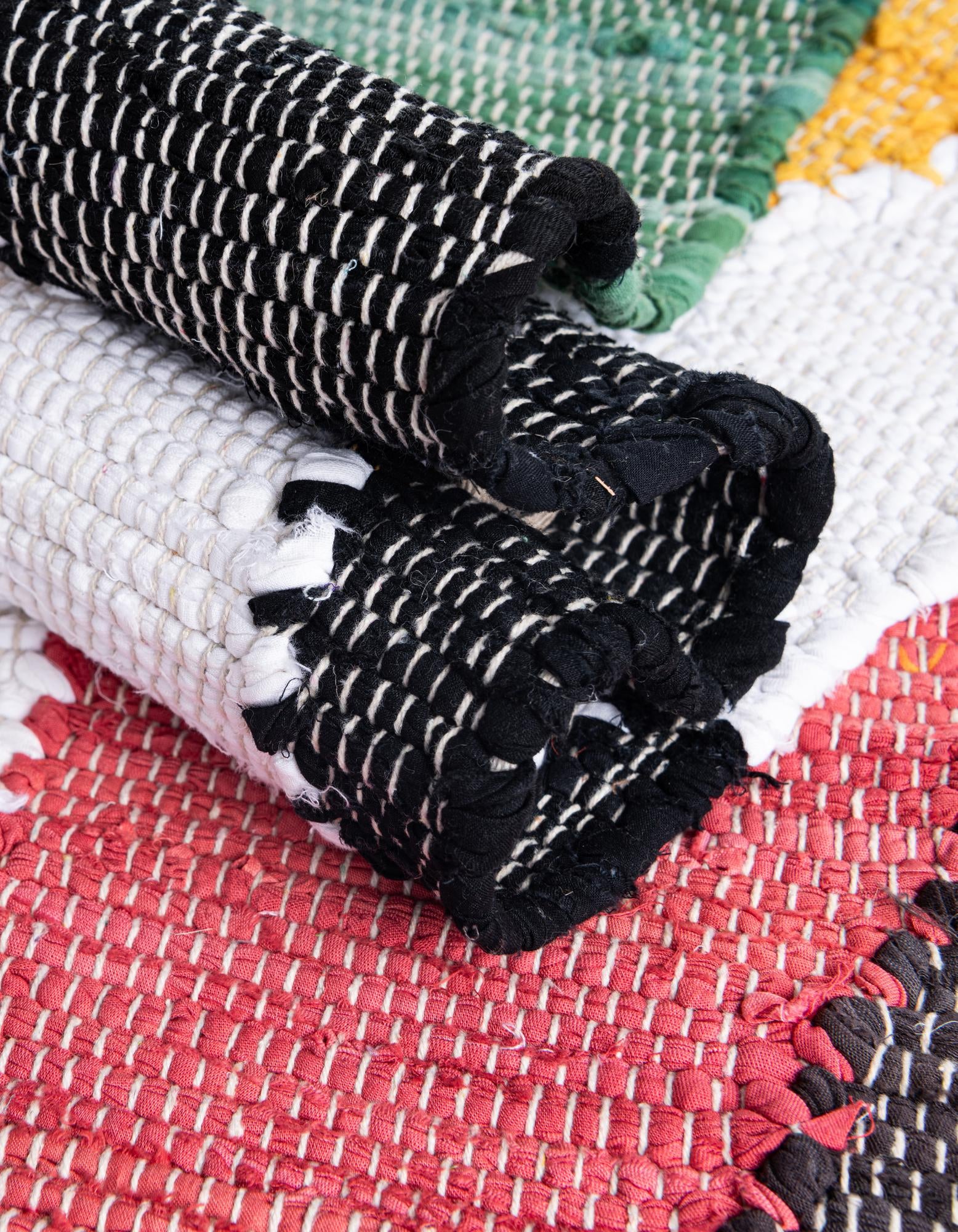 7' 10 x 7' 10 Hand Braided Chindi Cotton Square Rug