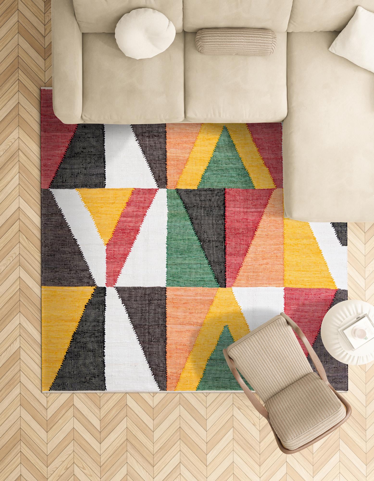 7' 10 x 7' 10 Hand Braided Chindi Cotton Square Rug