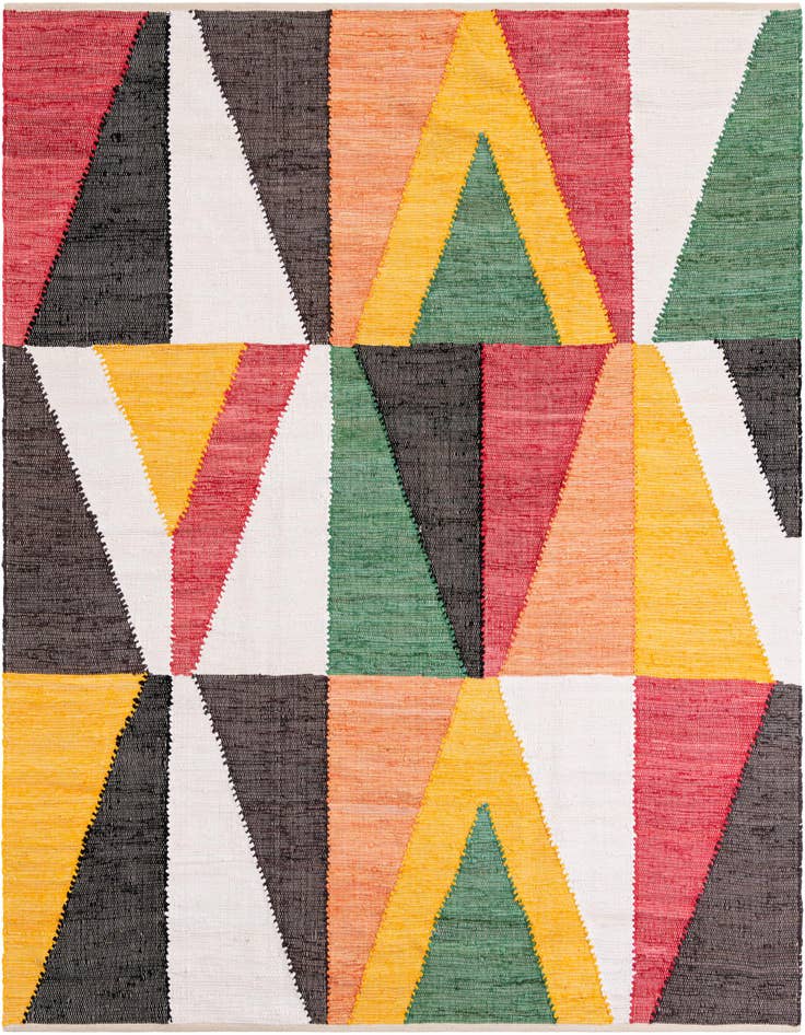 Detail image of 7' 10 x 7' 10 Hand Braided Chindi Cotton Square Rug