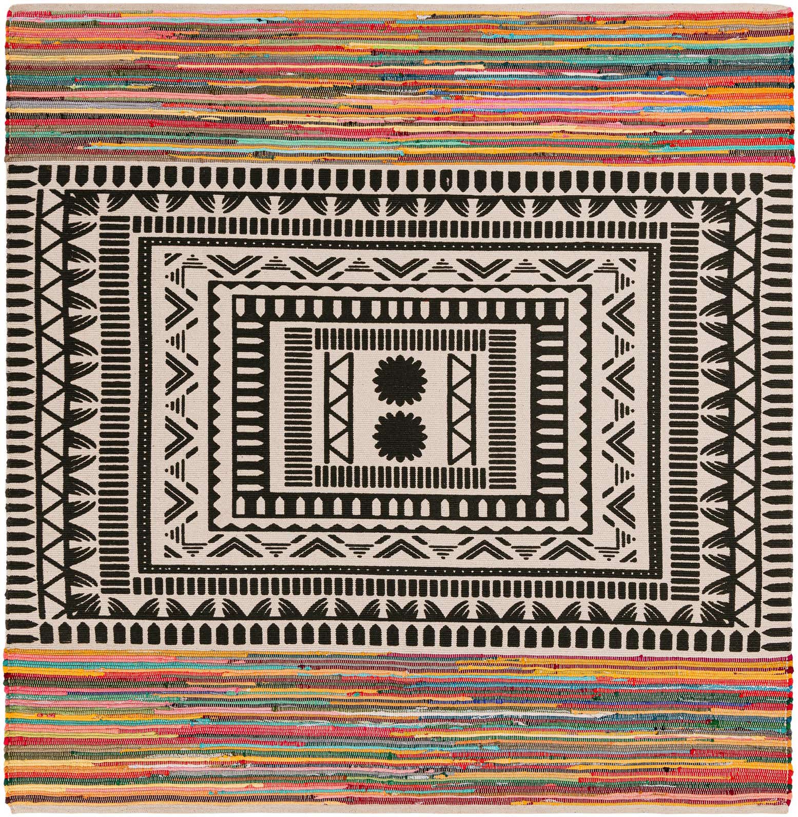 7' 10 x 7' 10 Hand Braided Chindi Cotton Square Rug