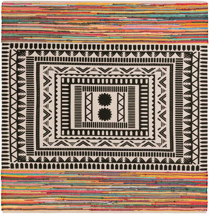7' 10 x 7' 10 Hand Braided Chindi Cotton Square Rug